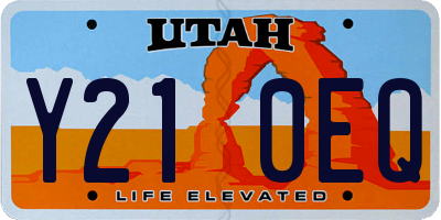 UT license plate Y210EQ