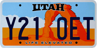 UT license plate Y210ET