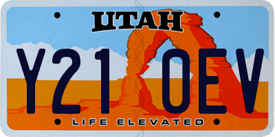 UT license plate Y210EV