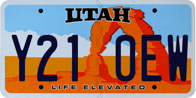 UT license plate Y210EW