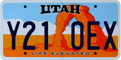UT license plate Y210EX