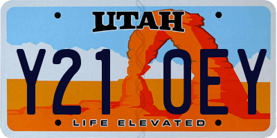 UT license plate Y210EY