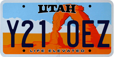 UT license plate Y210EZ