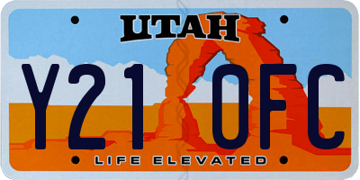 UT license plate Y210FC