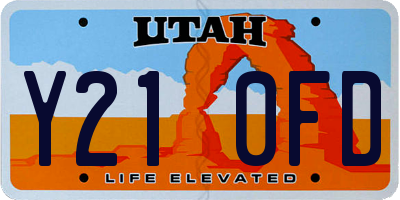 UT license plate Y210FD