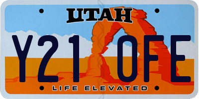 UT license plate Y210FE