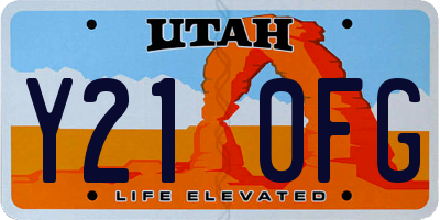 UT license plate Y210FG