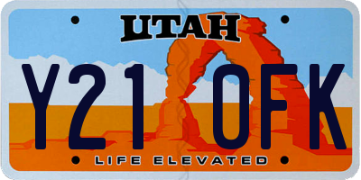 UT license plate Y210FK
