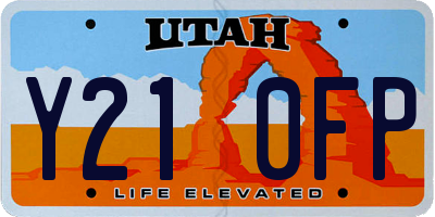 UT license plate Y210FP