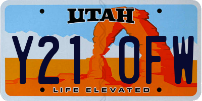 UT license plate Y210FW