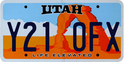 UT license plate Y210FX