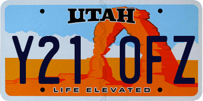 UT license plate Y210FZ