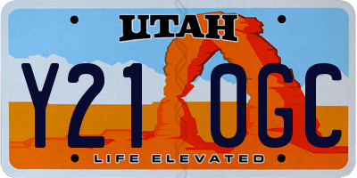 UT license plate Y210GC
