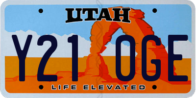 UT license plate Y210GE
