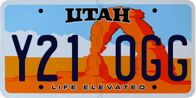 UT license plate Y210GG