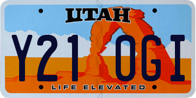 UT license plate Y210GI