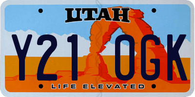 UT license plate Y210GK