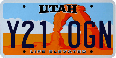 UT license plate Y210GN