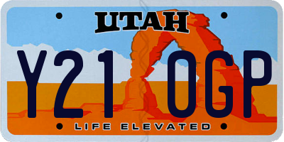 UT license plate Y210GP