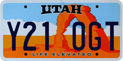UT license plate Y210GT