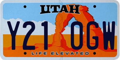 UT license plate Y210GW