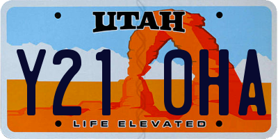 UT license plate Y210HA
