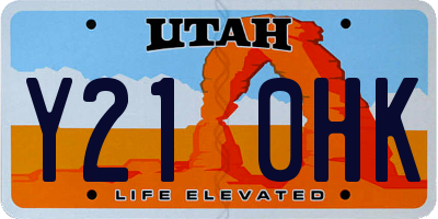 UT license plate Y210HK