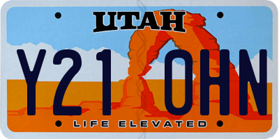 UT license plate Y210HN