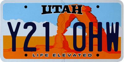 UT license plate Y210HW