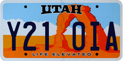 UT license plate Y210IA