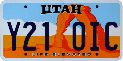 UT license plate Y210IC