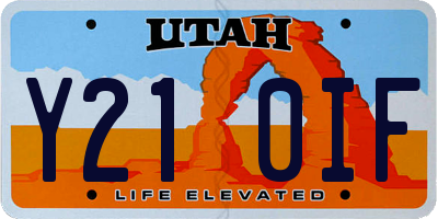 UT license plate Y210IF