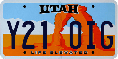 UT license plate Y210IG