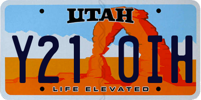 UT license plate Y210IH