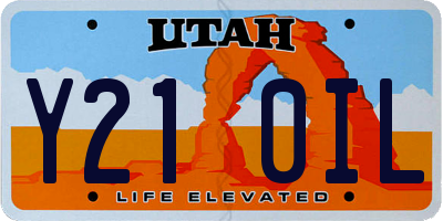 UT license plate Y210IL