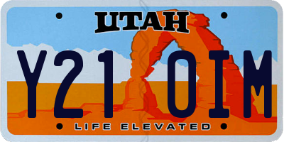 UT license plate Y210IM