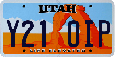 UT license plate Y210IP