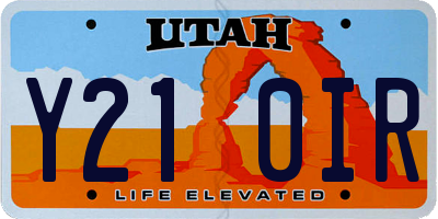 UT license plate Y210IR