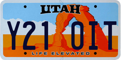 UT license plate Y210IT