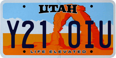 UT license plate Y210IU