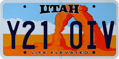 UT license plate Y210IV