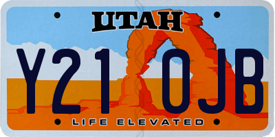 UT license plate Y210JB