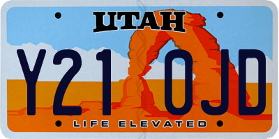 UT license plate Y210JD