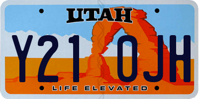 UT license plate Y210JH
