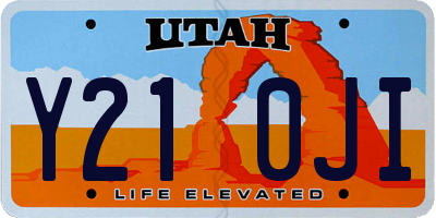 UT license plate Y210JI