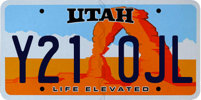 UT license plate Y210JL