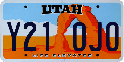UT license plate Y210JO
