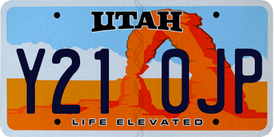 UT license plate Y210JP