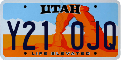UT license plate Y210JQ