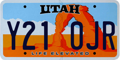 UT license plate Y210JR